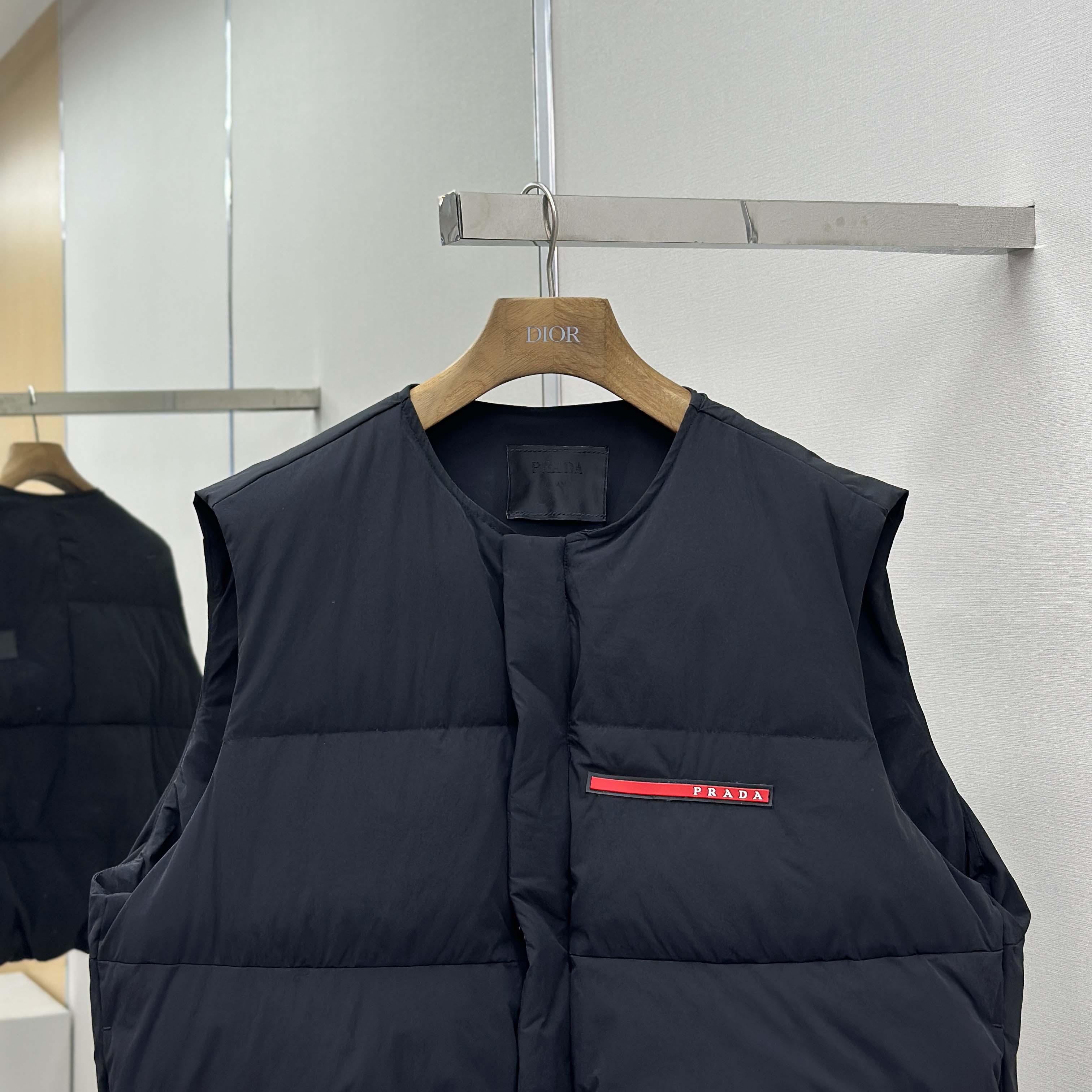 Prada Black Nylon Puffer Gilet Jacket - DopestKickz
