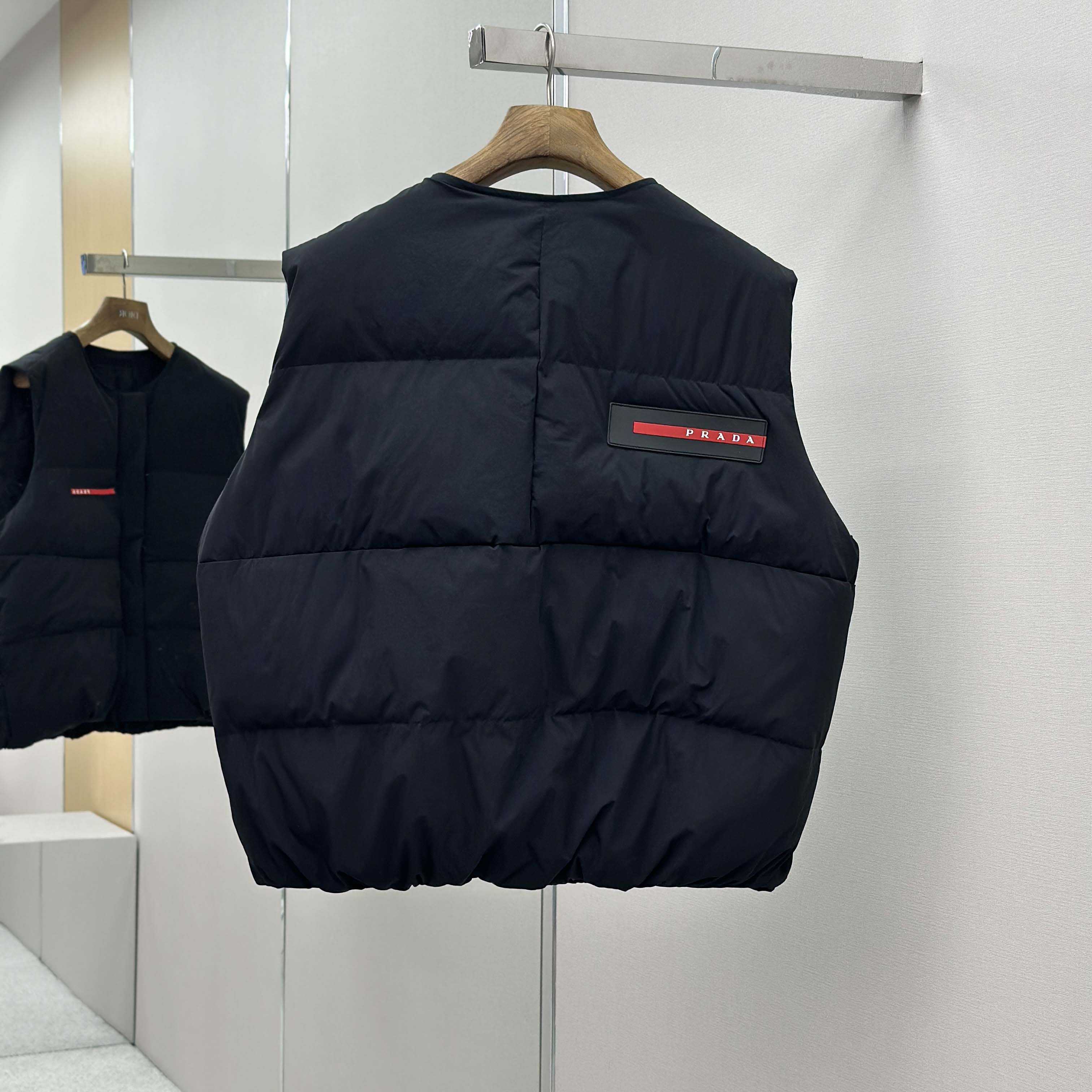 Prada Black Nylon Puffer Gilet Jacket - DopestKickz