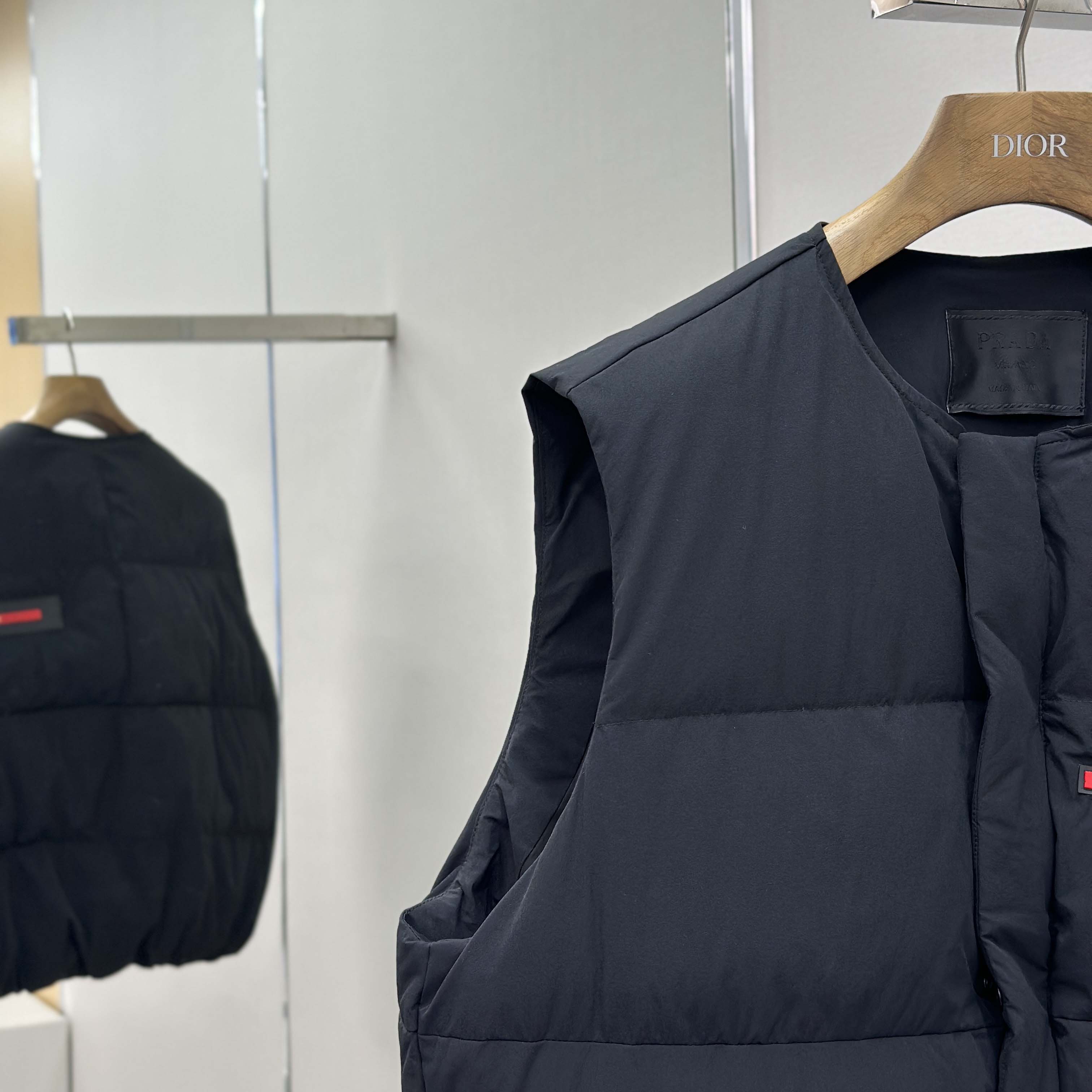 Prada Black Nylon Puffer Gilet Jacket - DopestKickz
