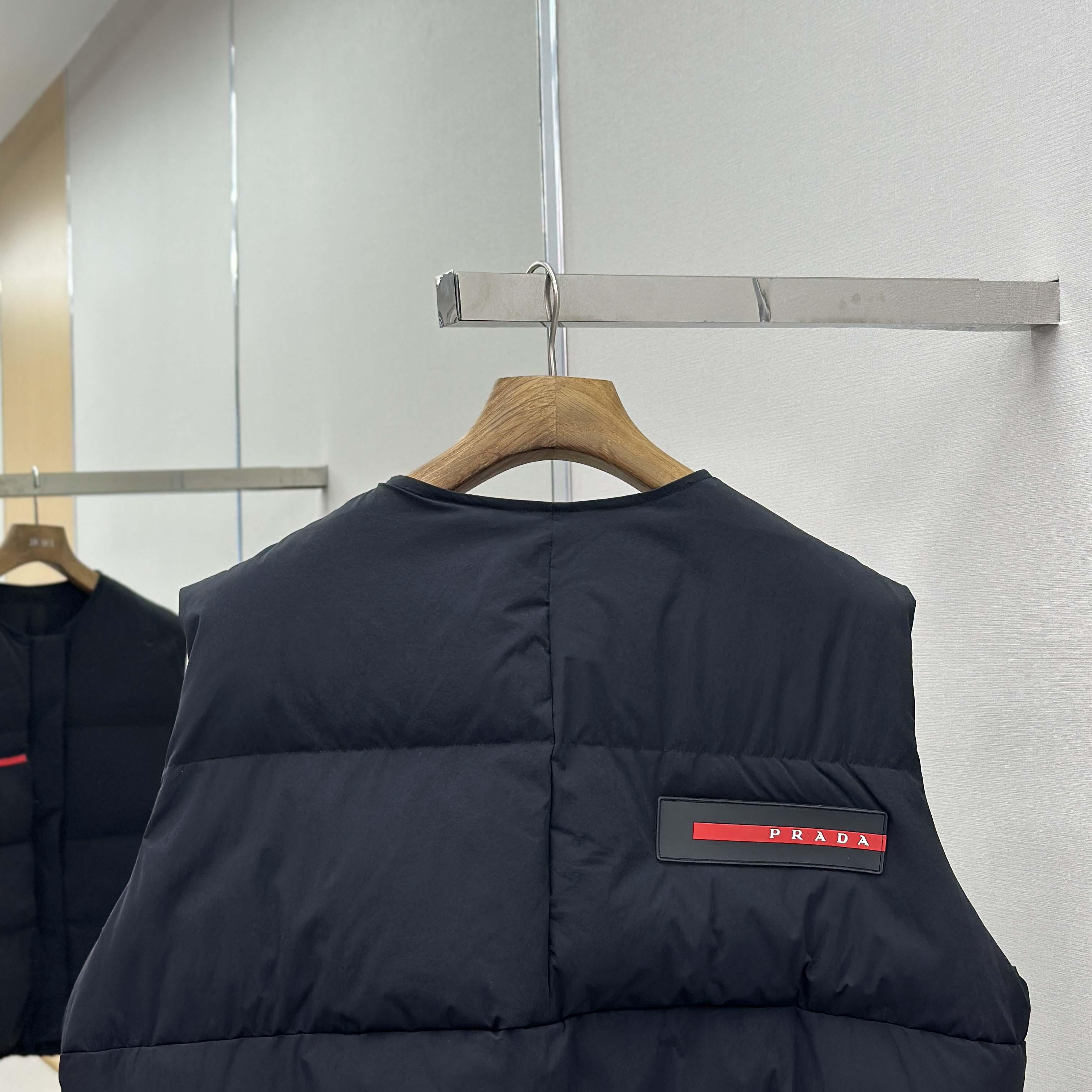 Prada Black Nylon Puffer Gilet Jacket - DopestKickz
