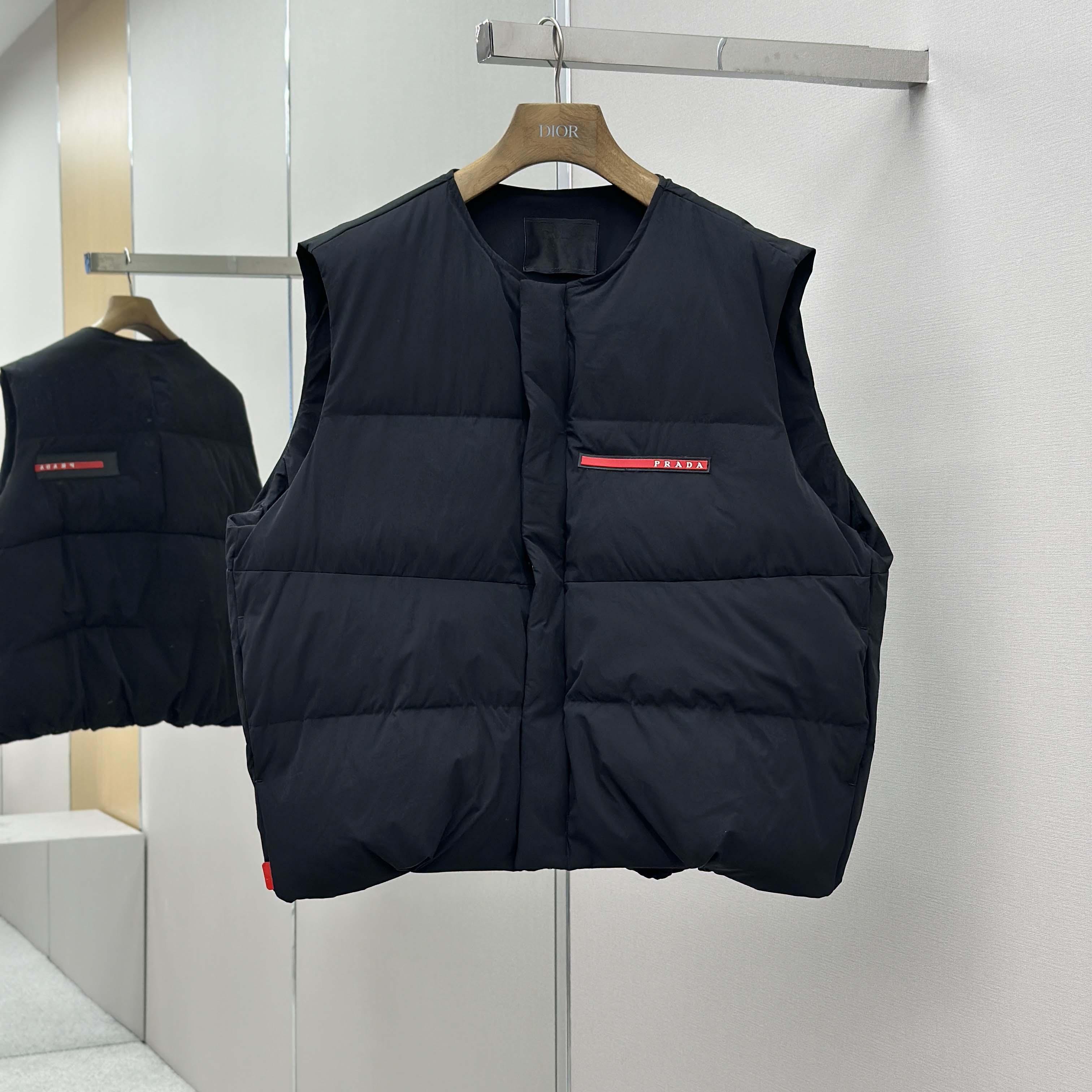 Prada Black Nylon Puffer Gilet Jacket - DopestKickz