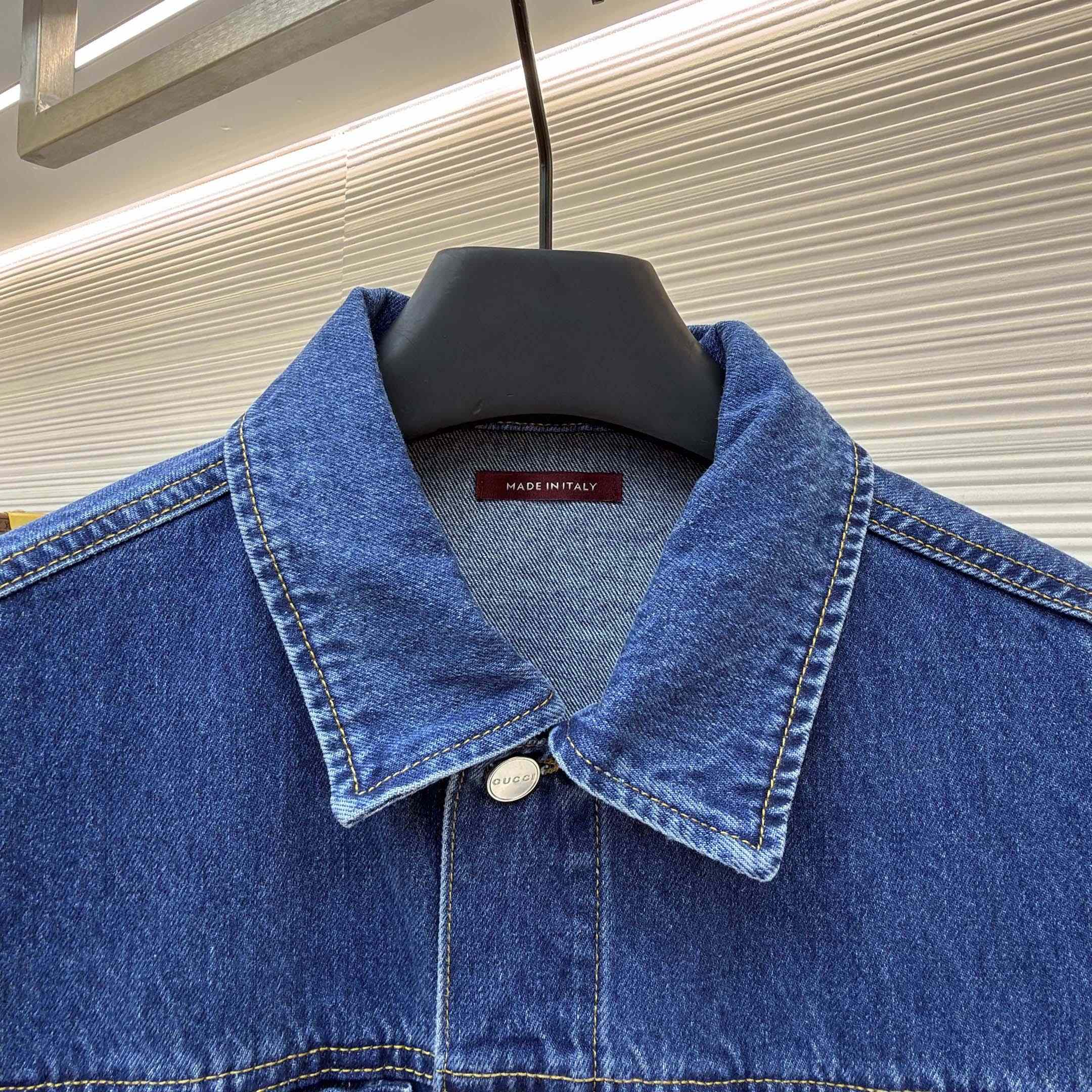 Gucci Cotton Denim Jacket With Horsebit - DopestKickz