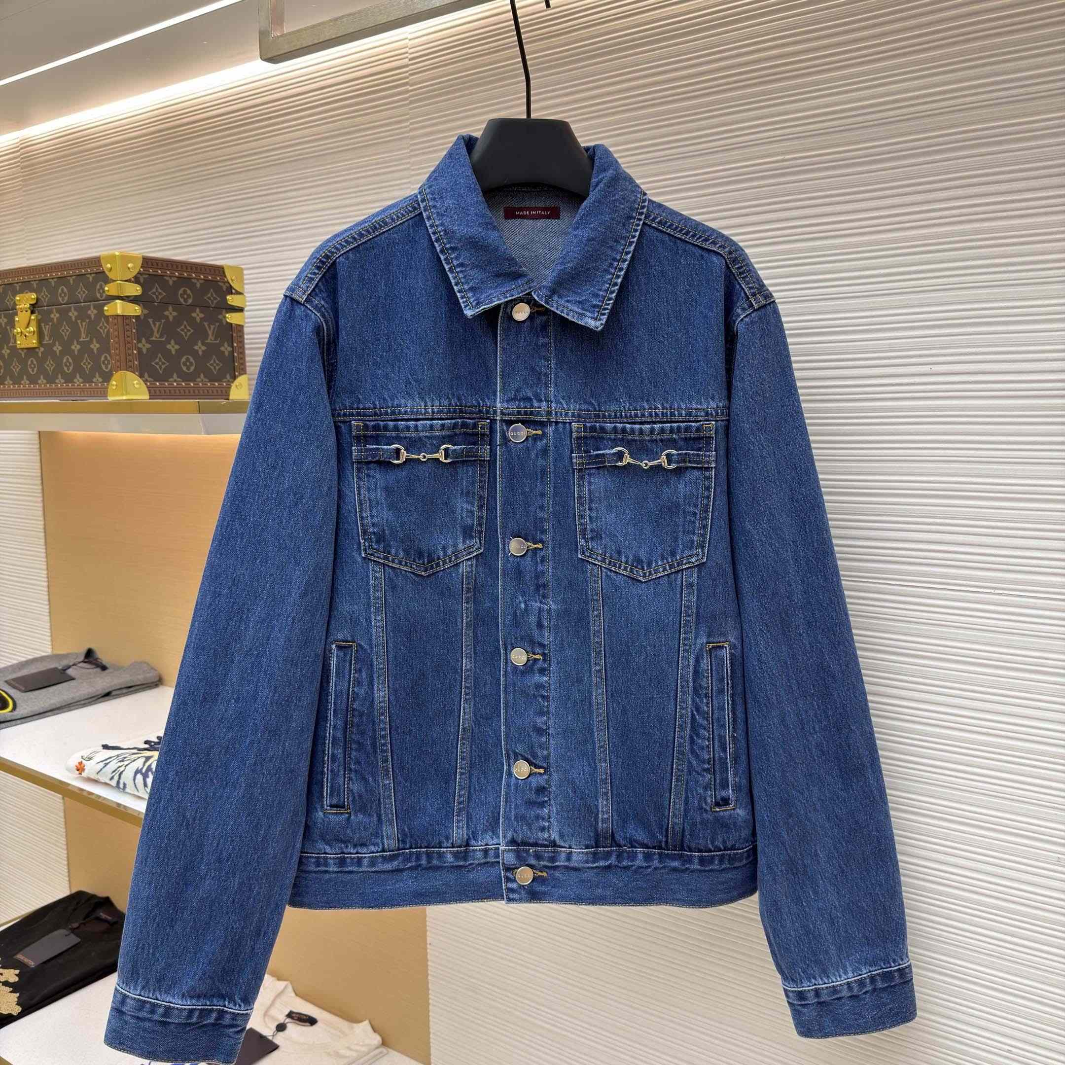 Gucci Cotton Denim Jacket With Horsebit - DopestKickz