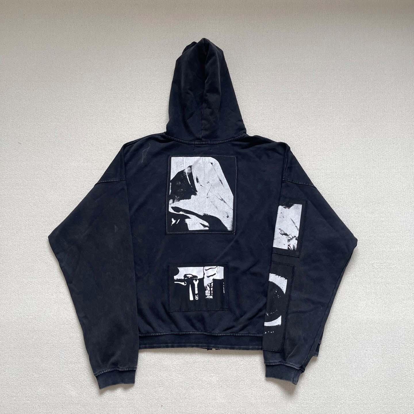 Enfants Riches Déprimés  Madonne Assemblage Zip Up Hoodie 'Faded Black' - DopestKickz