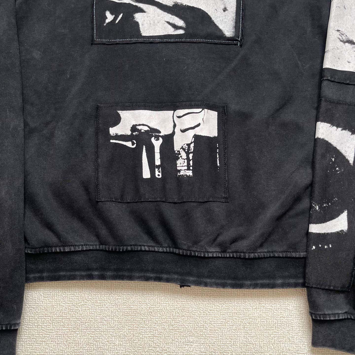 Enfants Riches Déprimés  Madonne Assemblage Zip Up Hoodie 'Faded Black' - DopestKickz