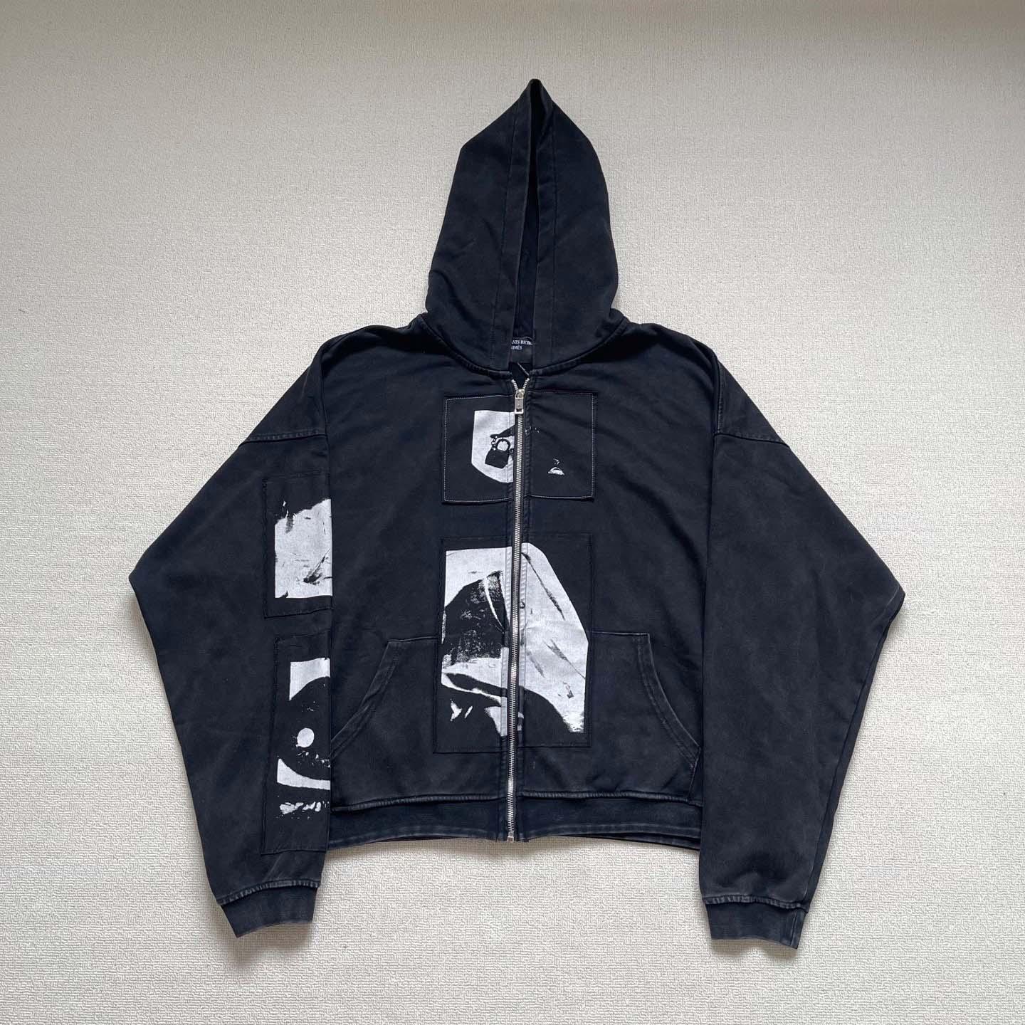 Enfants Riches Déprimés  Madonne Assemblage Zip Up Hoodie 'Faded Black' - DopestKickz
