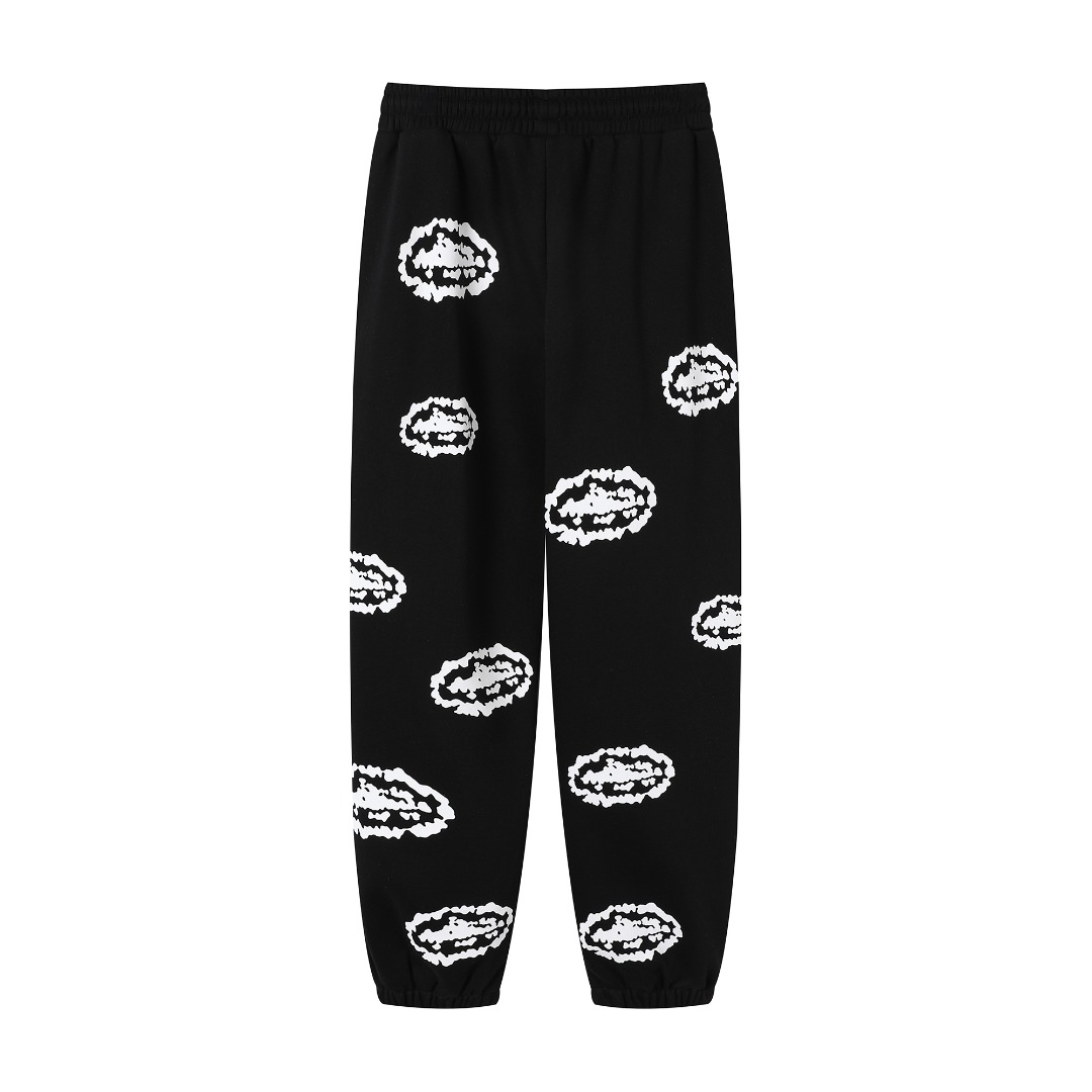 Denim Tears x Corteiz Cotton Wreath Sweatpants 'Black' - DopestKickz