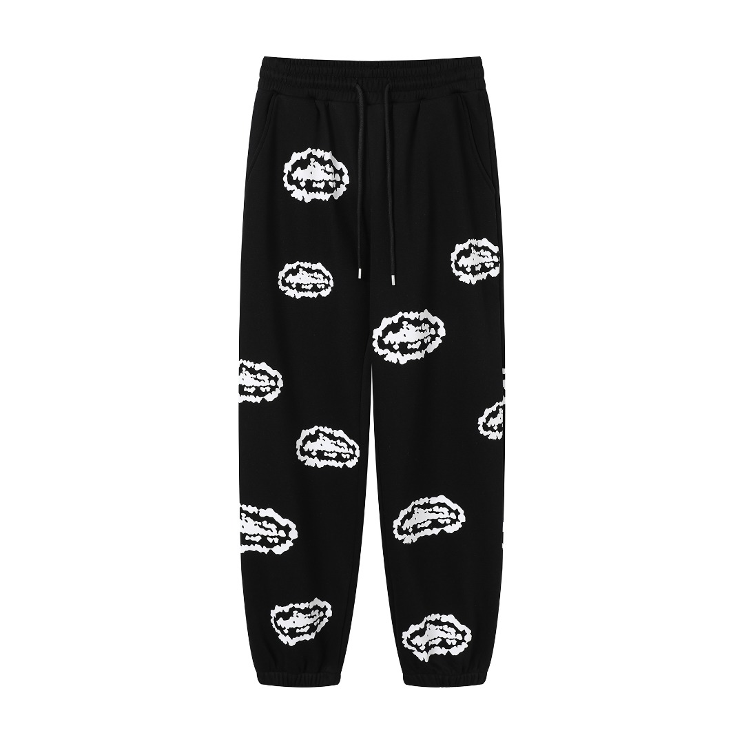 Denim Tears x Corteiz Cotton Wreath Sweatpants 'Black' - DopestKickz