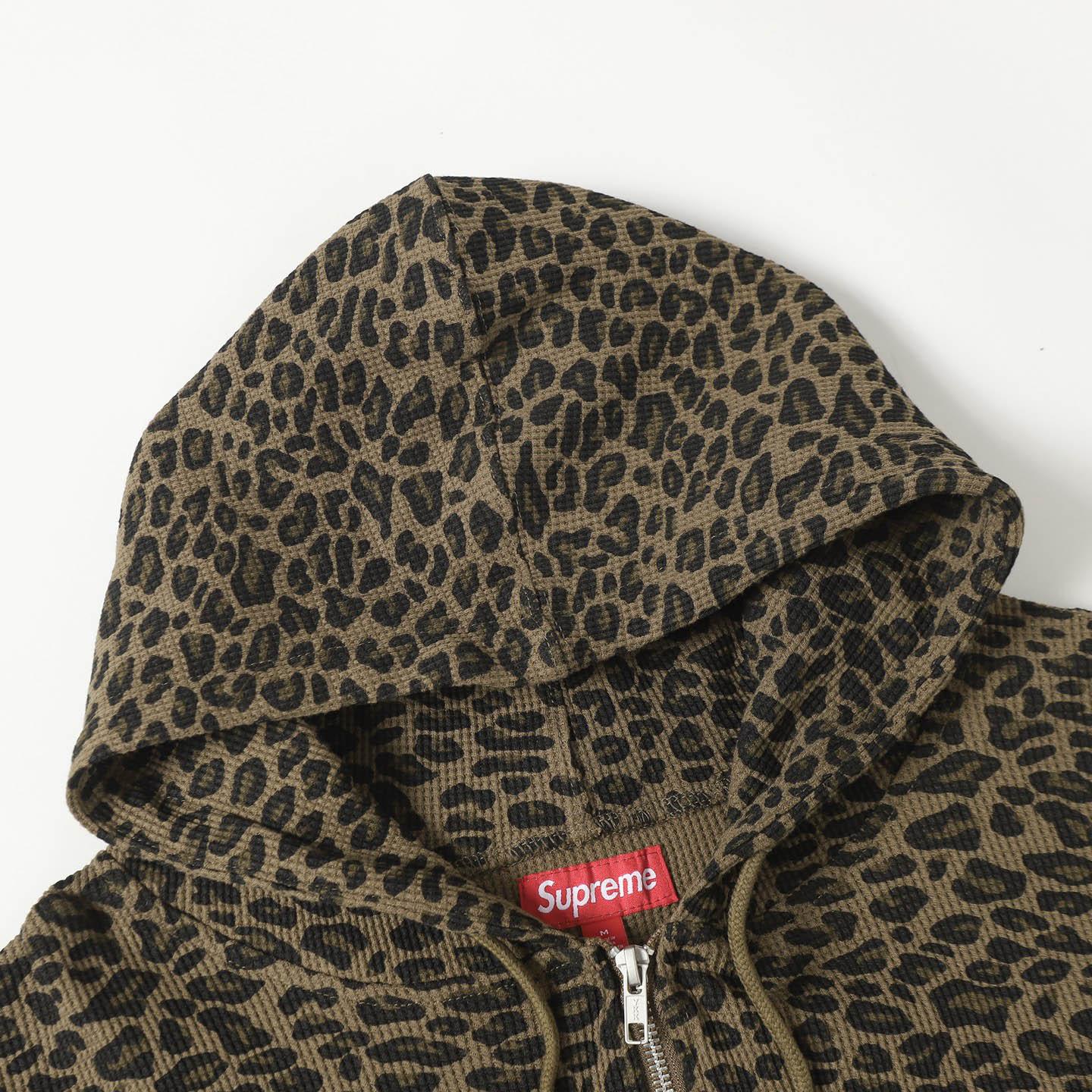 Supreme  Hooded Zip Up Thermal 'Leopard' - DopestKickz