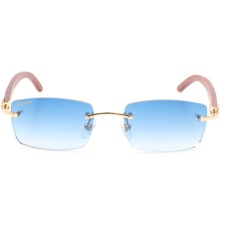 Cartier CT 3524012 Wood Sunglasses In Gold Gradient Blue - DopestKickz