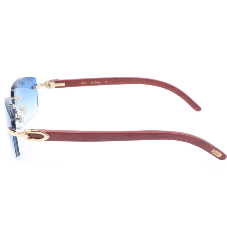 Cartier CT 3524012 Wood Sunglasses In Gold Gradient Blue - DopestKickz