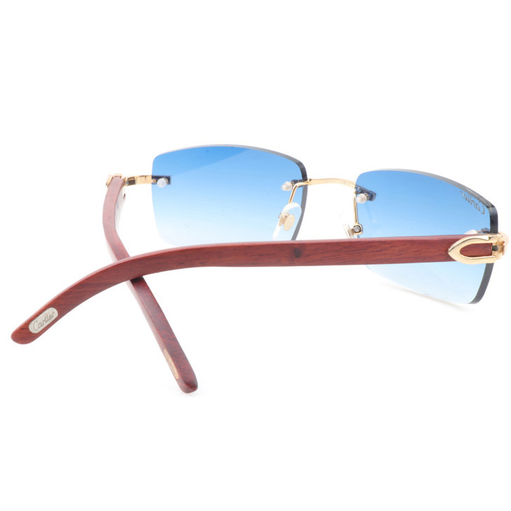 Cartier CT 3524012 Wood Sunglasses In Gold Gradient Blue - DopestKickz