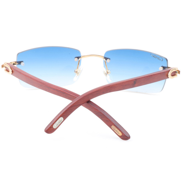 Cartier CT 3524012 Wood Sunglasses In Gold Gradient Blue - DopestKickz