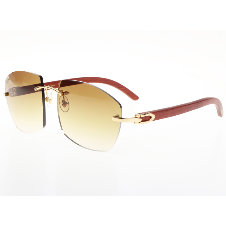 Cartier CT 4189706 Wood Sunglasses In Gold Gradient Brown - DopestKickz
