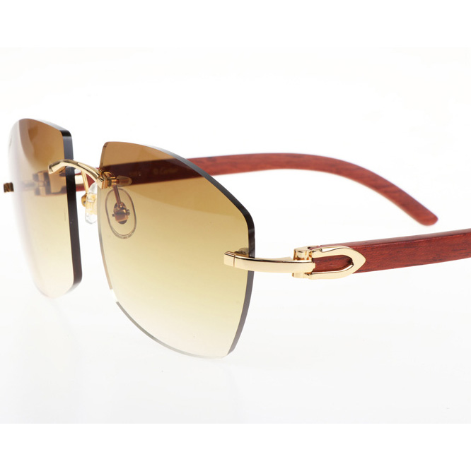 Cartier CT 4189706 Wood Sunglasses In Gold Gradient Brown - DopestKickz
