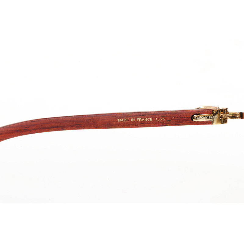 Cartier CT 4189706 Wood Sunglasses In Gold Gradient Brown - DopestKickz