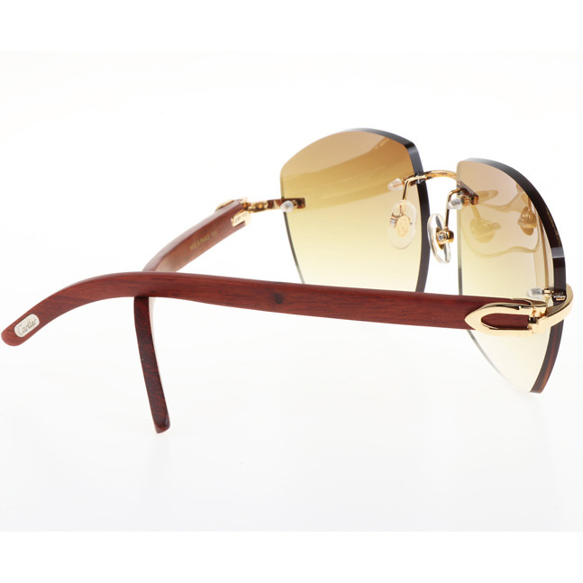 Cartier CT 4189706 Wood Sunglasses In Gold Gradient Brown - DopestKickz