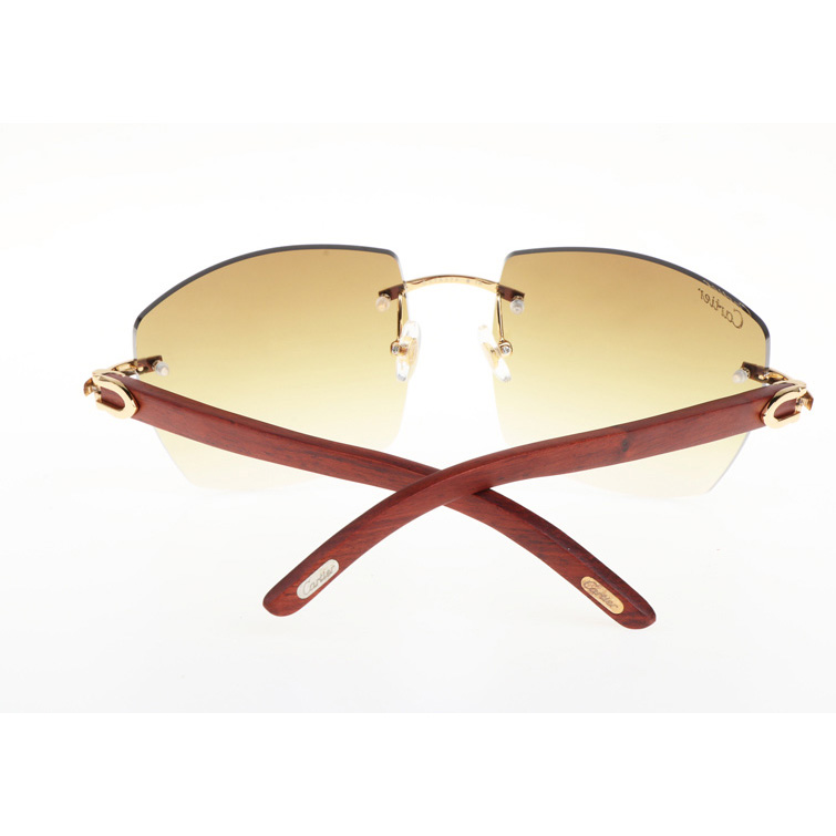 Cartier CT 4189706 Wood Sunglasses In Gold Gradient Brown - DopestKickz