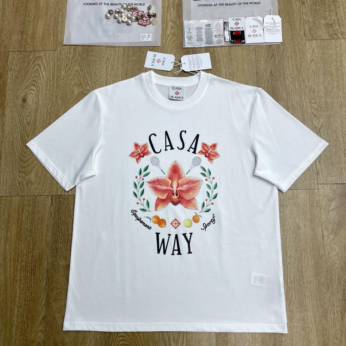 Casablanca Orchid Logo Short Sleeve T‑Shirt C1134 - DopestKickz