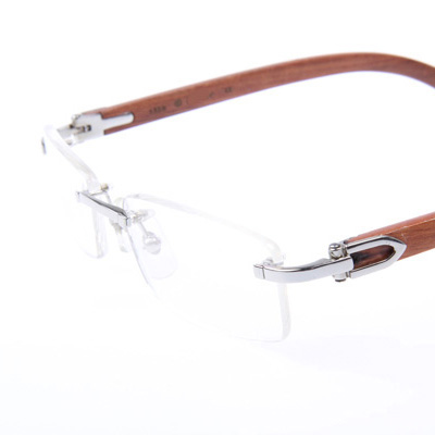 Cartier CT 3524012 Wood Eyeglasses In Silver - DopestKickz