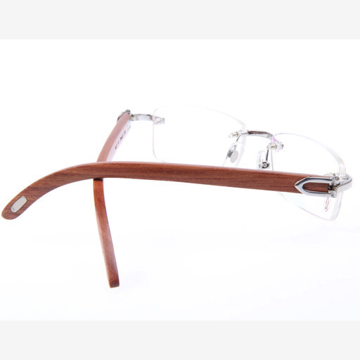 Cartier CT 3524012 Wood Eyeglasses In Silver - DopestKickz