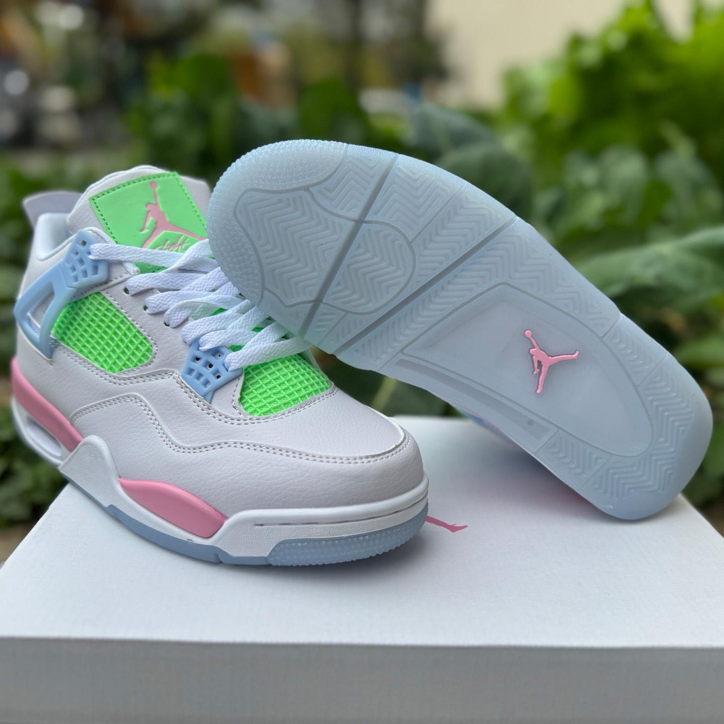 Air Jordan 4 Retro White/Blue/ Green 553560-113  - DopestKickz