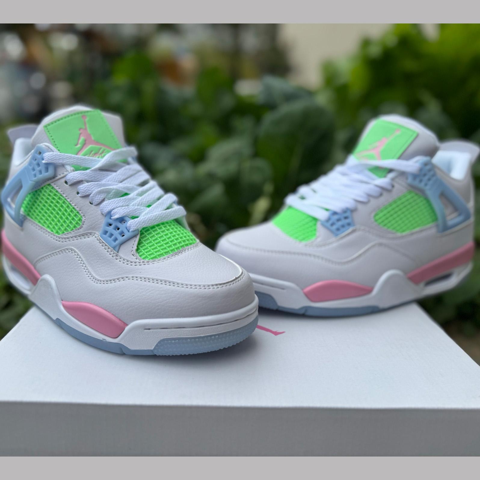 Air Jordan 4 Retro White/Blue/ Green 553560-113  - DopestKickz