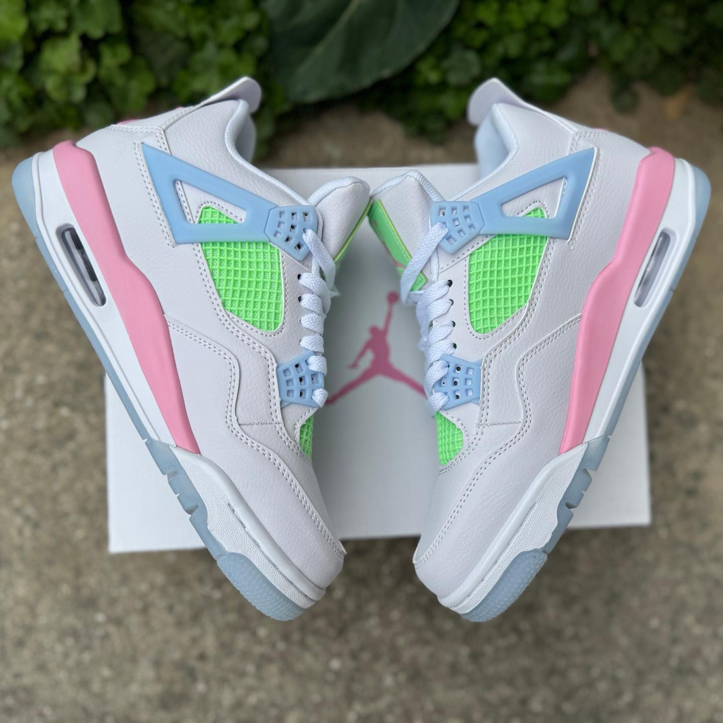 Air Jordan 4 Retro White/Blue/ Green 553560-113  - DopestKickz