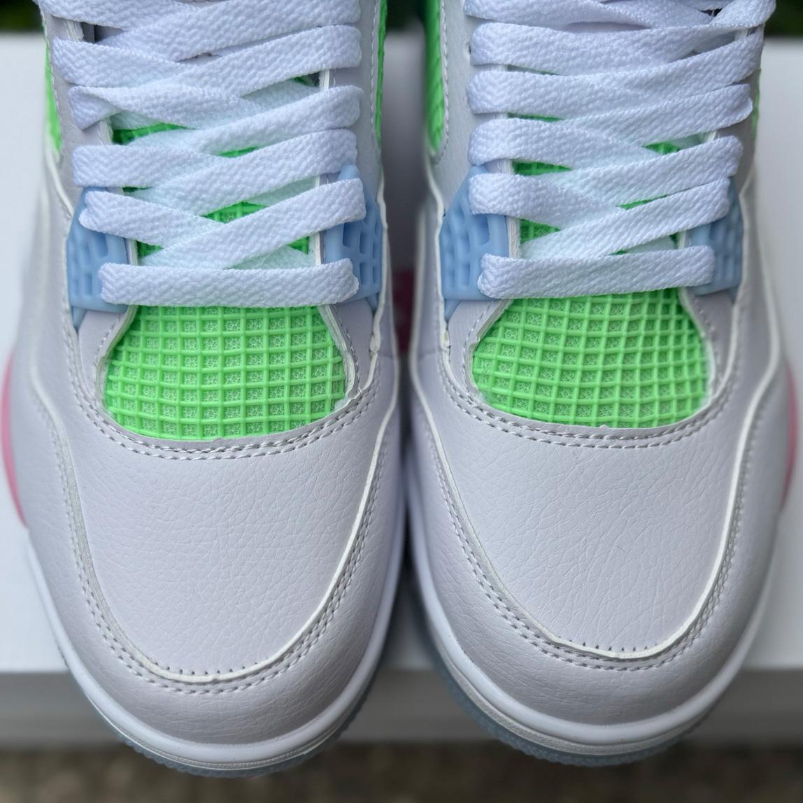 Air Jordan 4 Retro White/Blue/ Green 553560-113  - DopestKickz