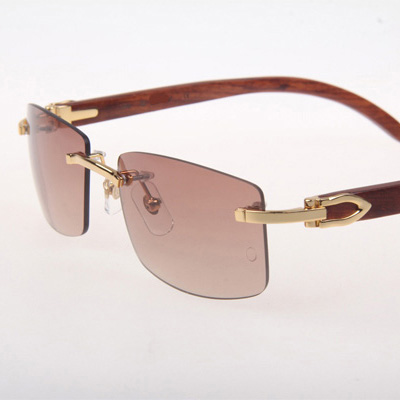 Cartier CT 3524012 Wood Sunglasses In Gold Brown - DopestKickz