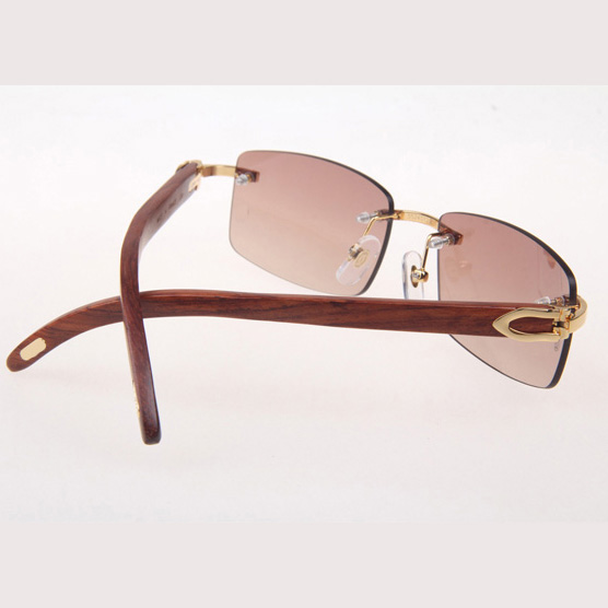 Cartier CT 3524012 Wood Sunglasses In Gold Brown - DopestKickz