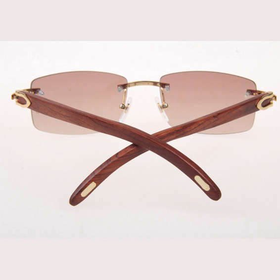 Cartier CT 3524012 Wood Sunglasses In Gold Brown - DopestKickz