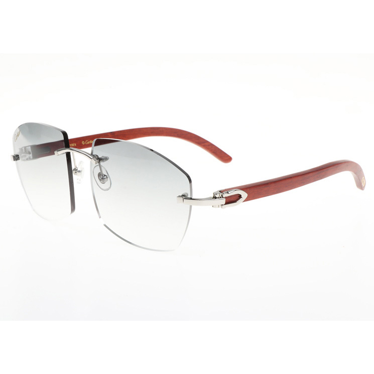 Cartier CT 4189706 Wood Sunglasses In Silver Gradient Grey - DopestKickz