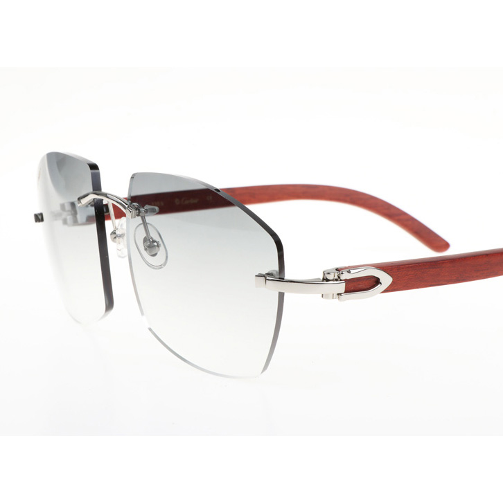 Cartier CT 4189706 Wood Sunglasses In Silver Gradient Grey - DopestKickz