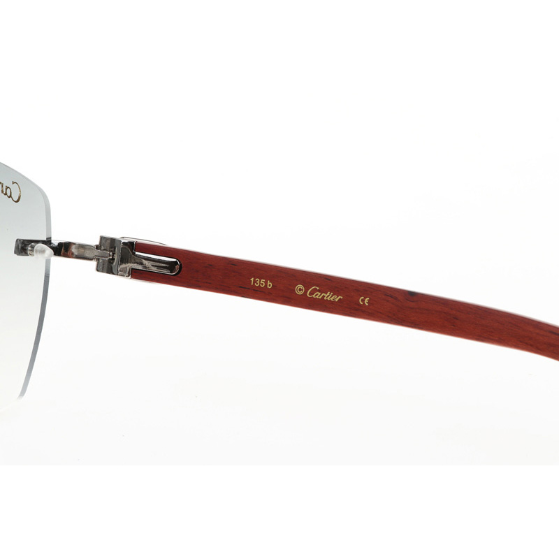 Cartier CT 4189706 Wood Sunglasses In Silver Gradient Grey - DopestKickz
