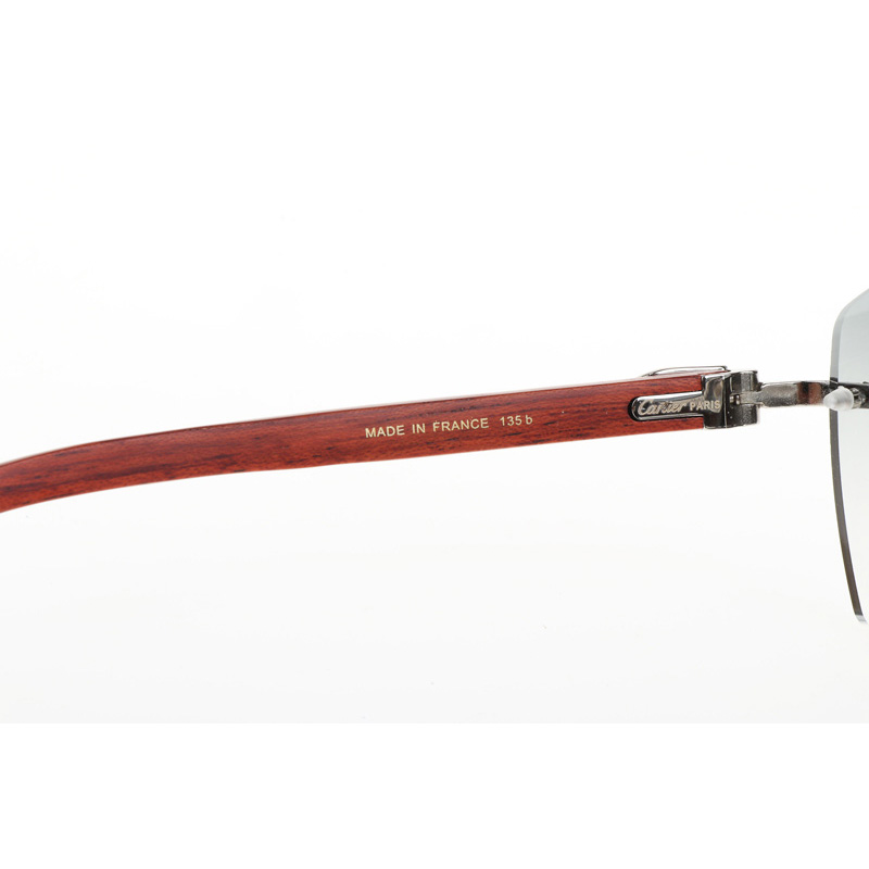 Cartier CT 4189706 Wood Sunglasses In Silver Gradient Grey - DopestKickz