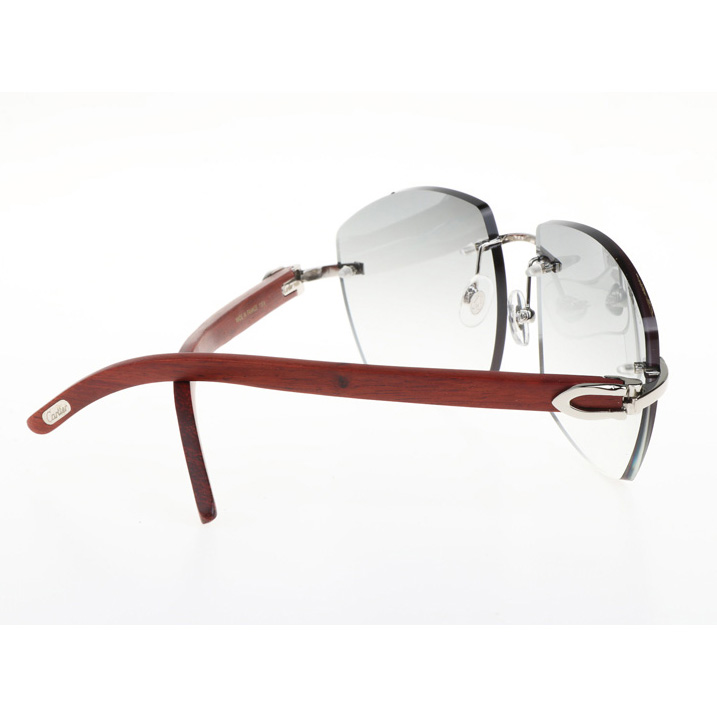 Cartier CT 4189706 Wood Sunglasses In Silver Gradient Grey - DopestKickz