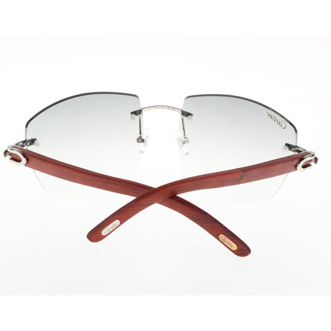 Cartier CT 4189706 Wood Sunglasses In Silver Gradient Grey - DopestKickz