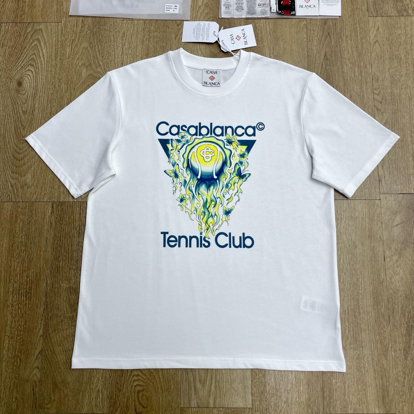 Casablanca White Tennis Club Icon Short Sleeve T‑shirt C1122 - DopestKickz