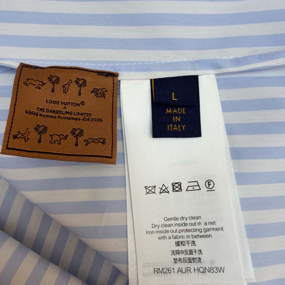 Louis Vuitton LV x The Darjeeling Limited Embroidered Striped Short Shirt     1AJUX6 - DopestKickz