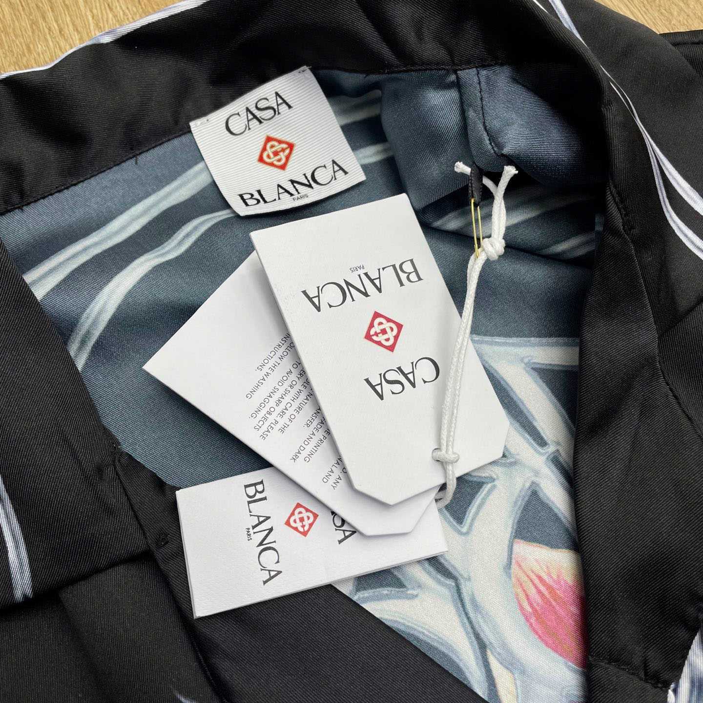 Casablanca Blades Short Sleeve Silk Satin Shirt CA3571 - DopestKickz