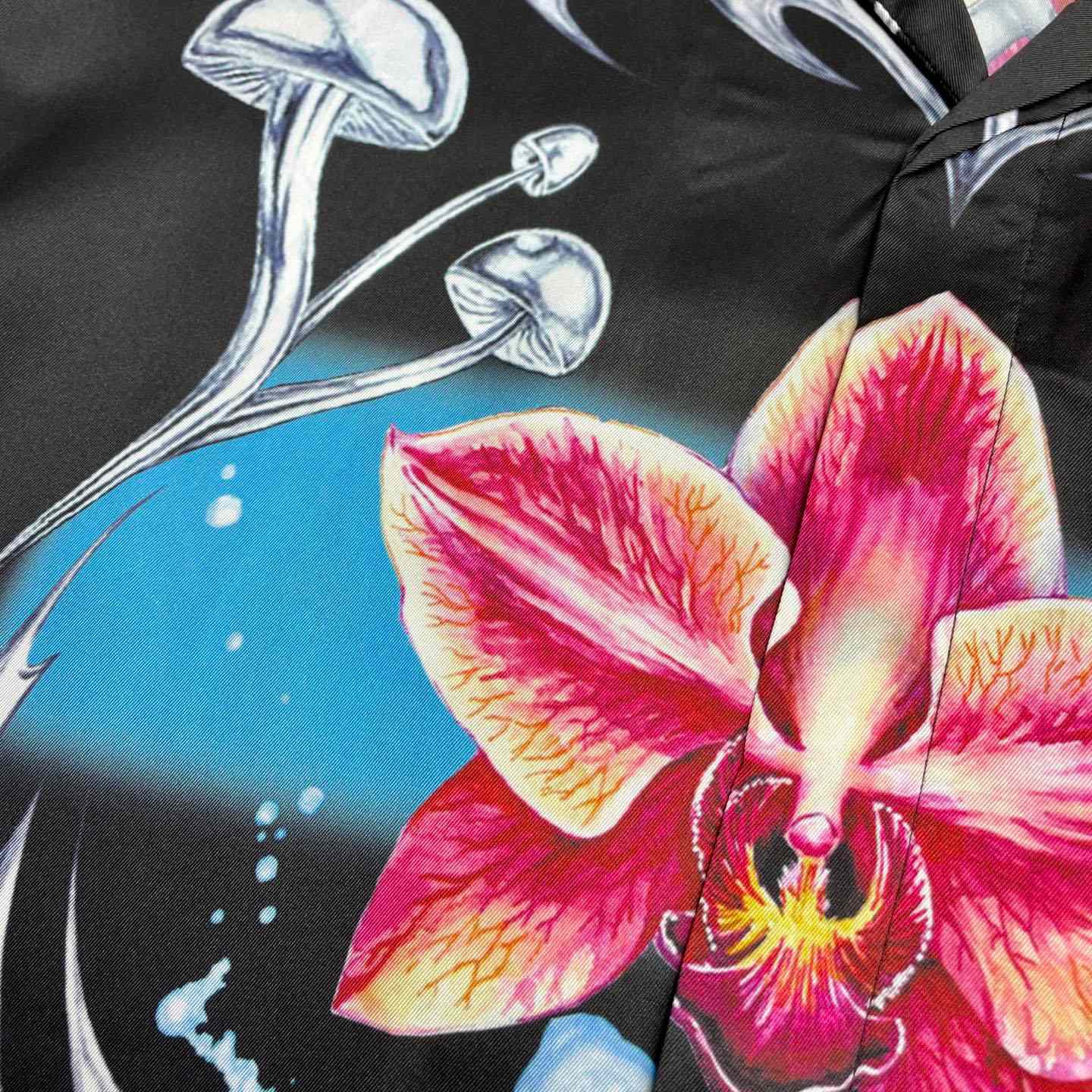 Casablanca Blades Short Sleeve Silk Satin Shirt CA3571 - DopestKickz