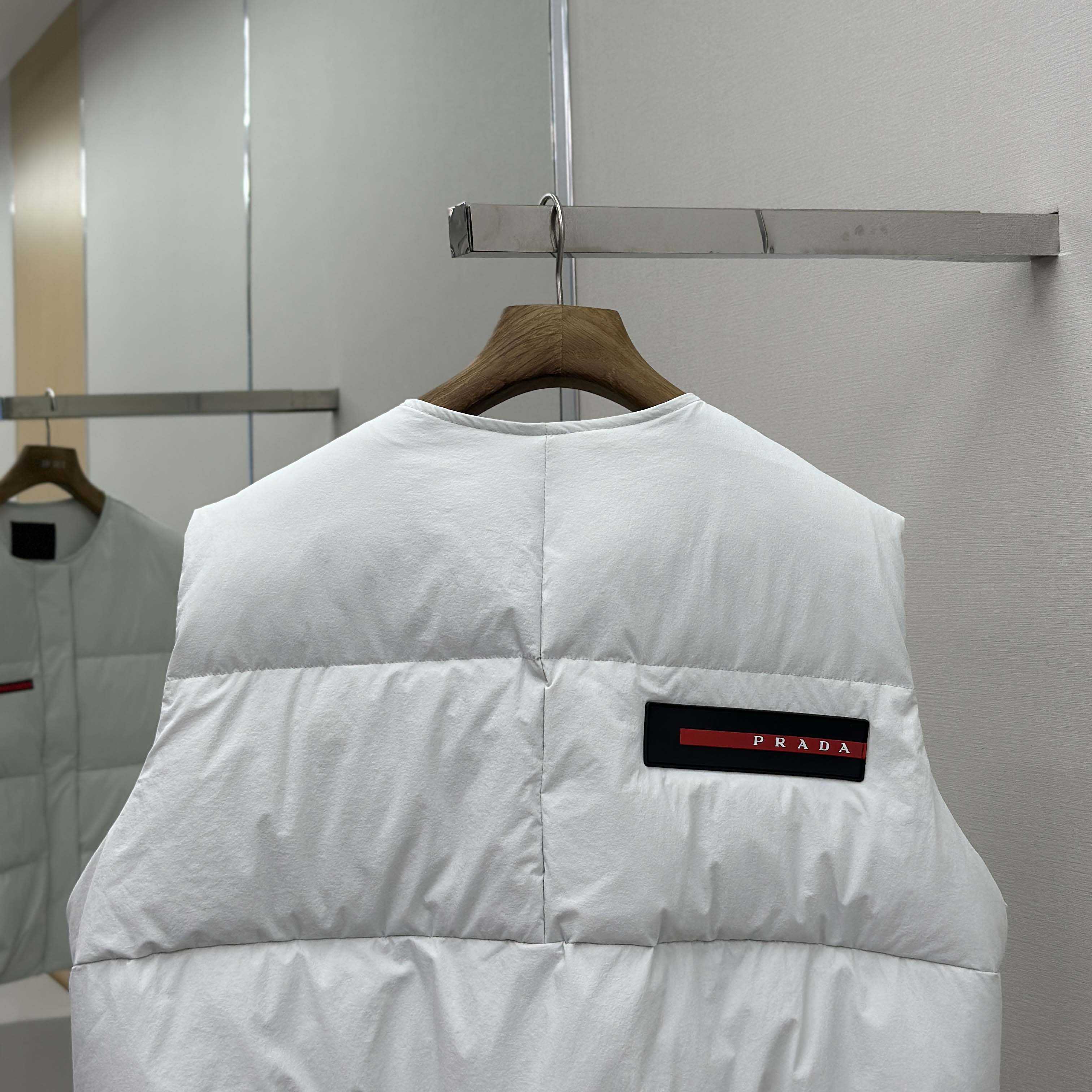 Prada White Nylon Puffer Gilet Jacket - DopestKickz