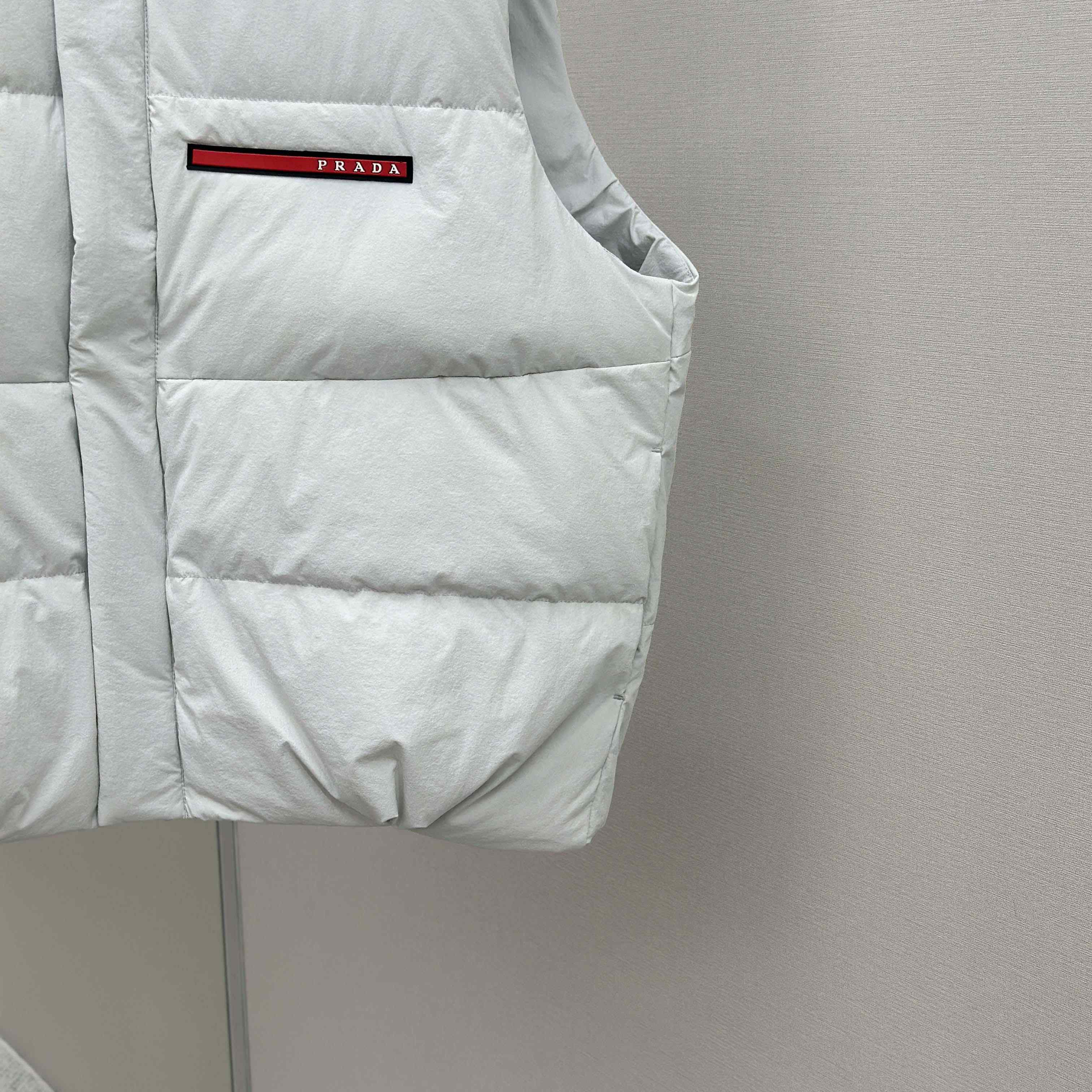 Prada White Nylon Puffer Gilet Jacket - DopestKickz