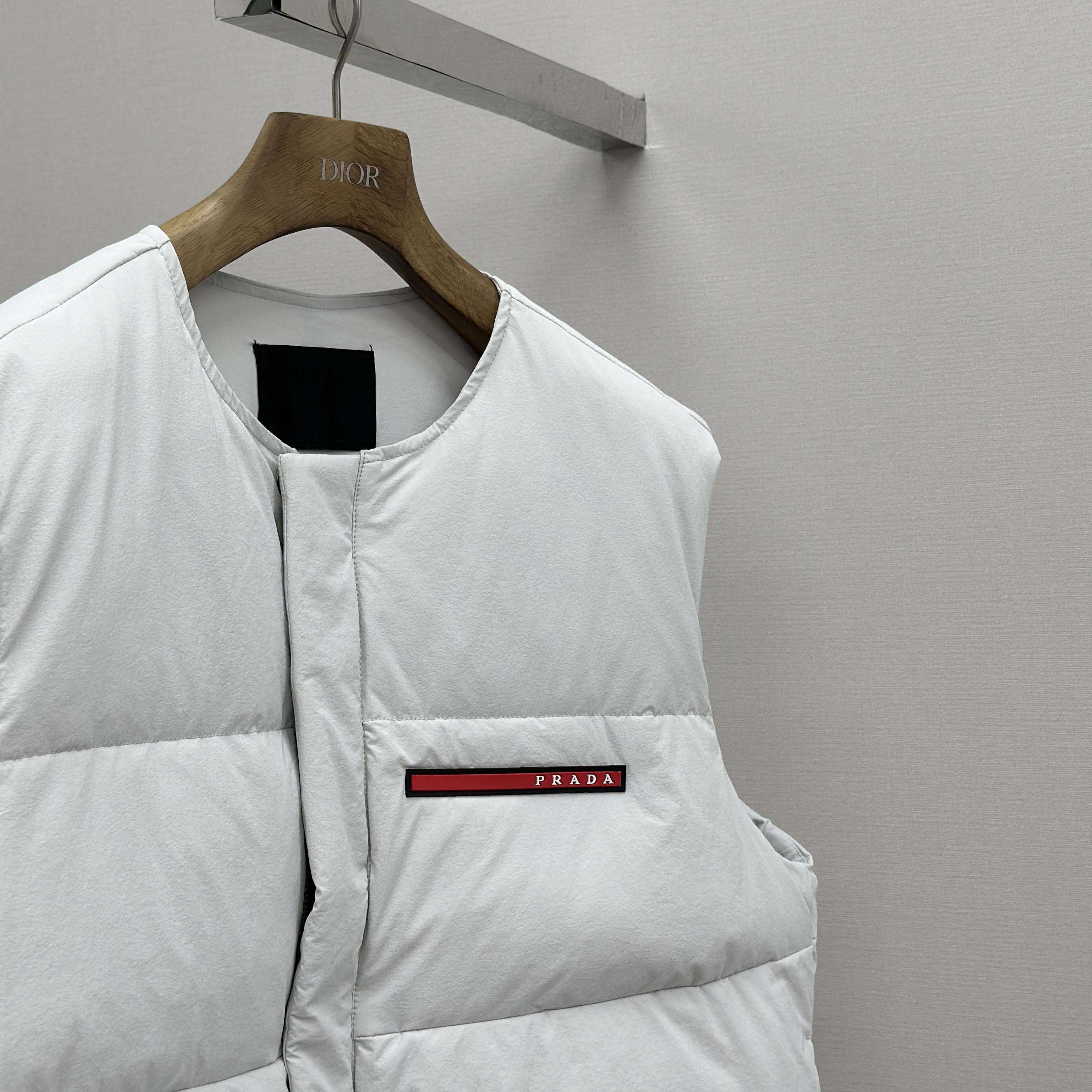 Prada White Nylon Puffer Gilet Jacket - DopestKickz
