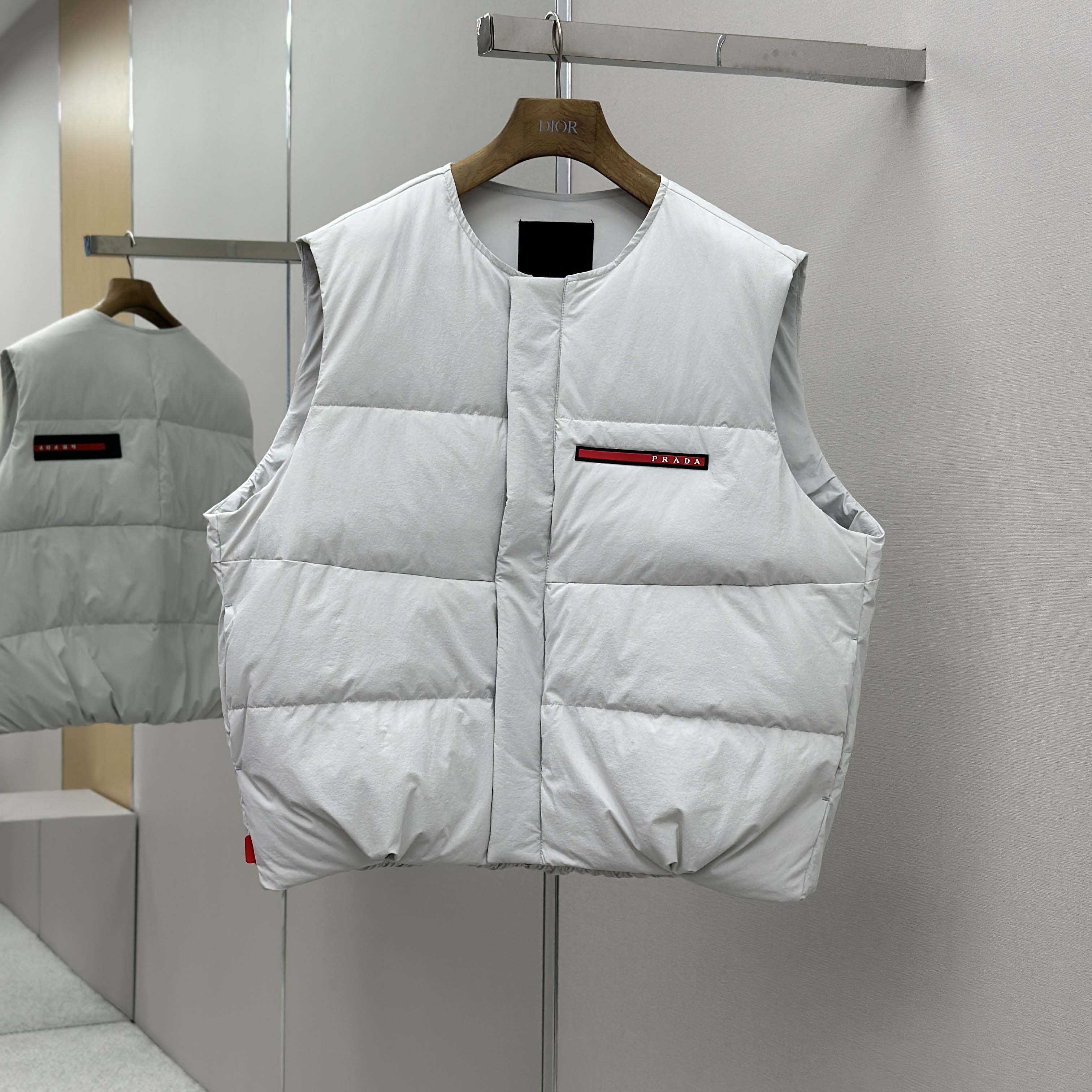 Prada White Nylon Puffer Gilet Jacket - DopestKickz