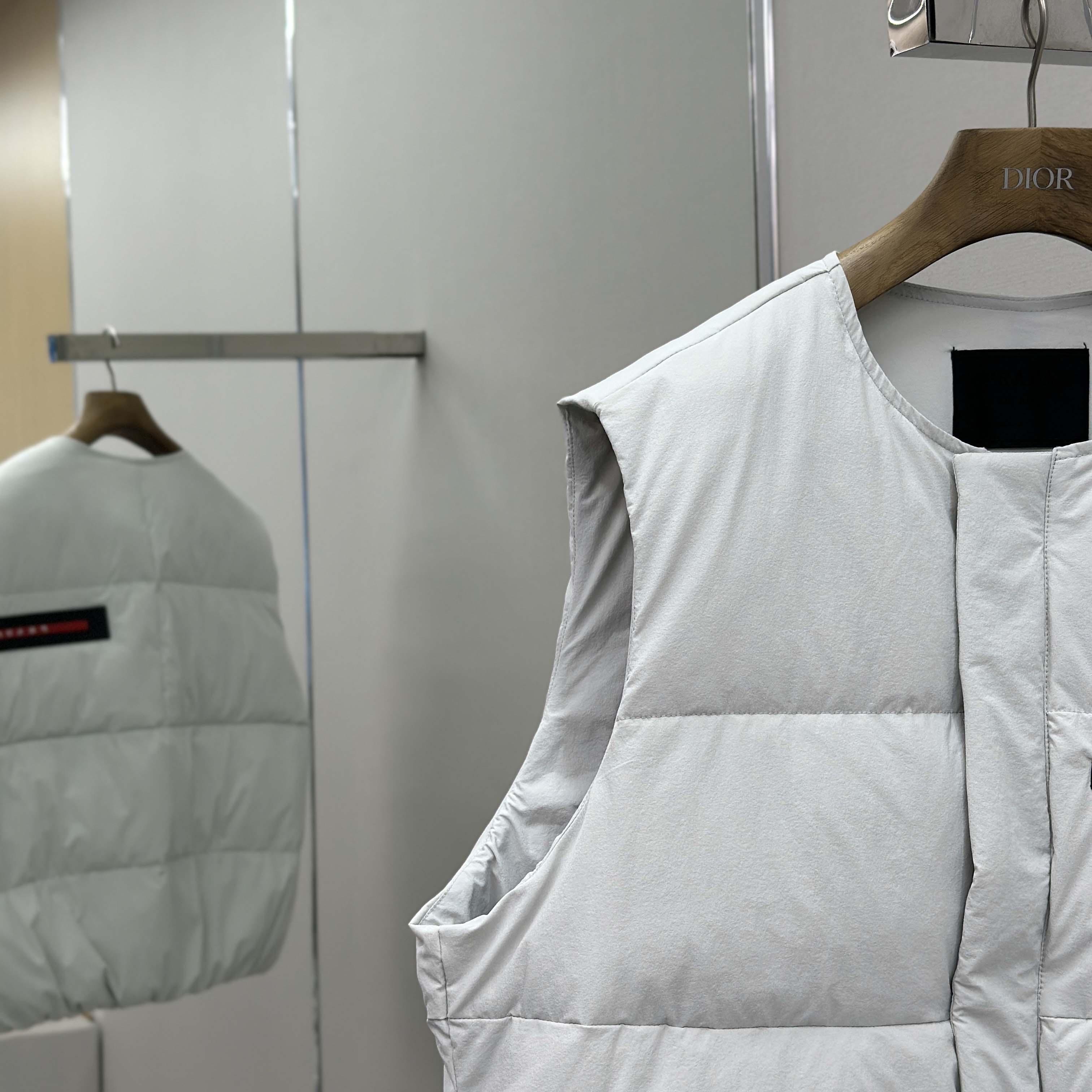 Prada White Nylon Puffer Gilet Jacket - DopestKickz