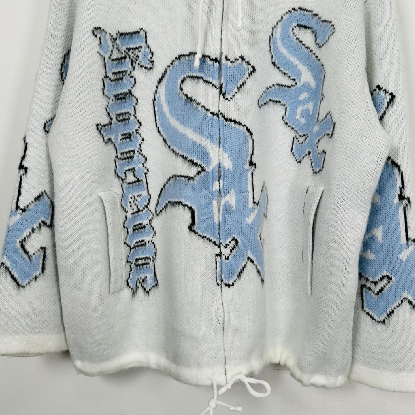 Supreme x Chicago White Sox Zip Up Hooded Sweater 'White' - DopestKickz