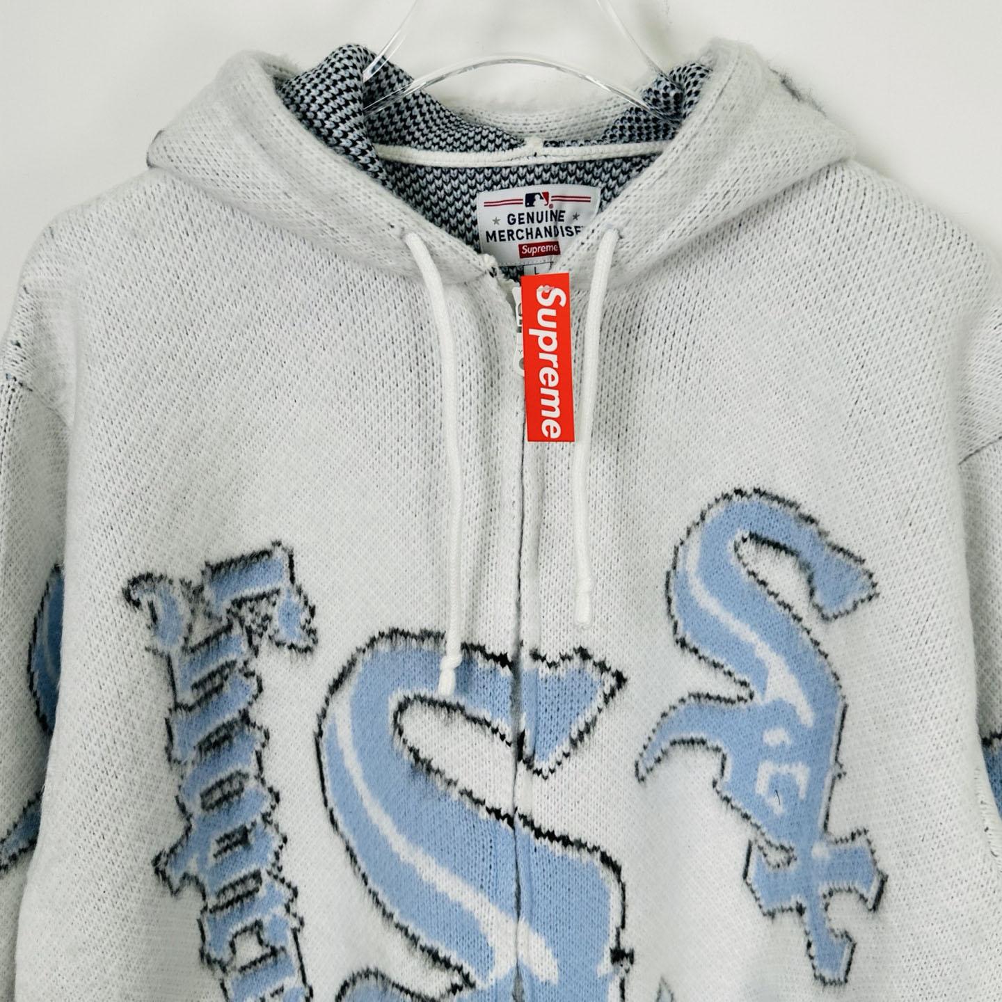 Supreme x Chicago White Sox Zip Up Hooded Sweater 'White' - DopestKickz