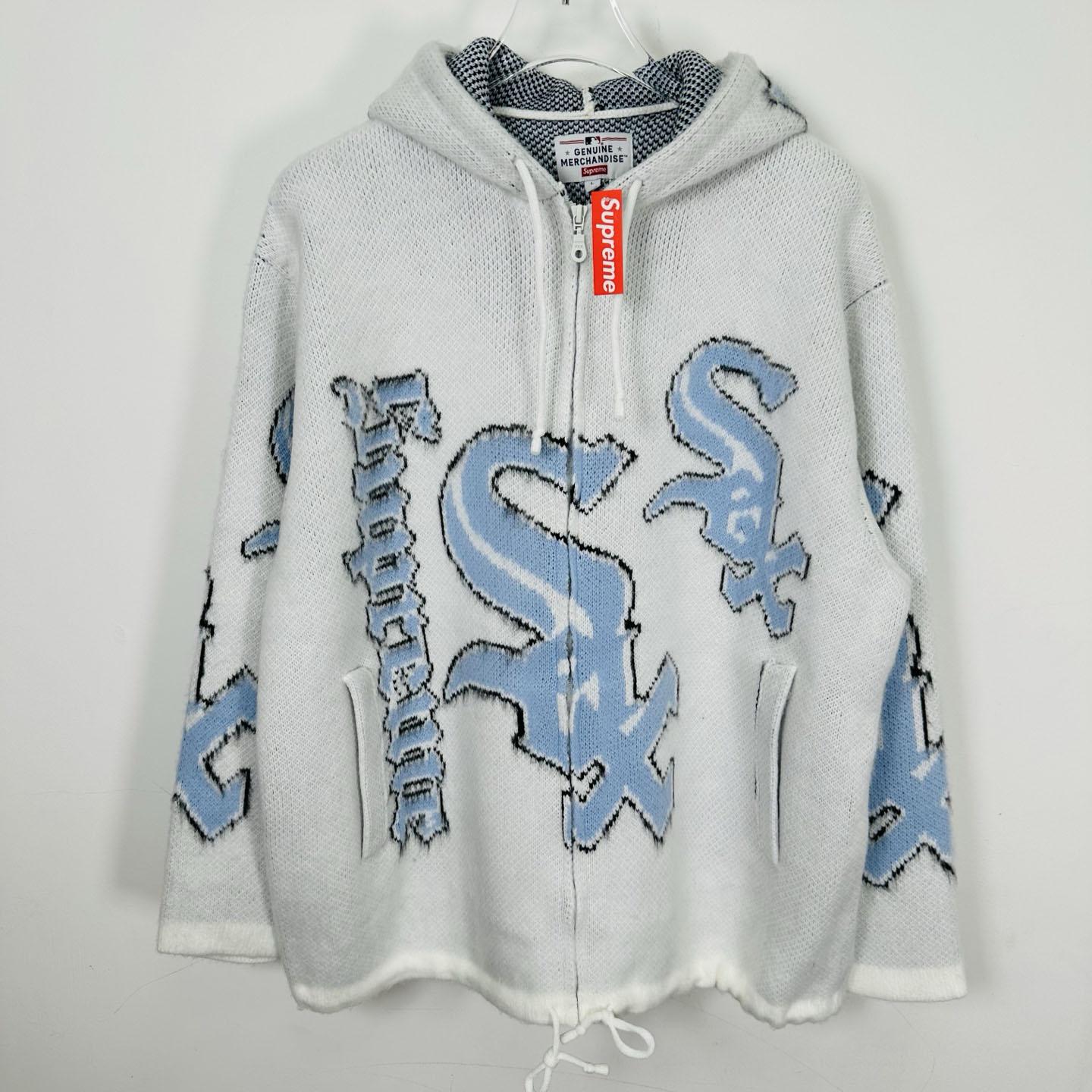 Supreme x Chicago White Sox Zip Up Hooded Sweater 'White' - DopestKickz